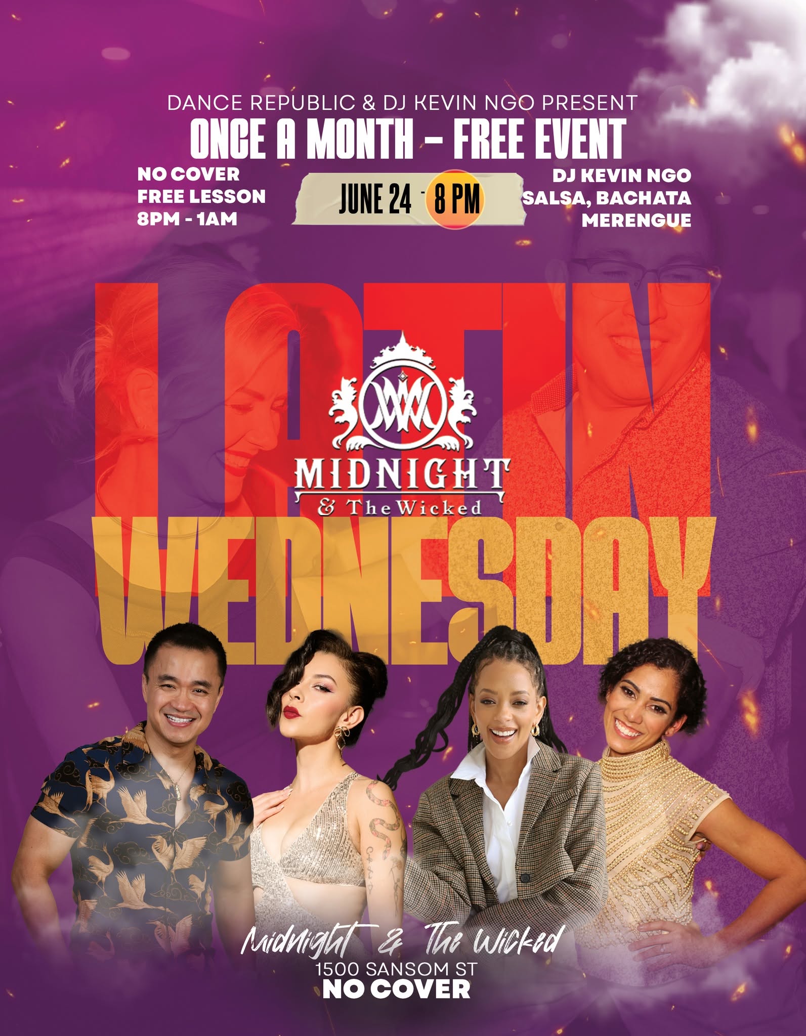 FREE Latin Wednesday @ Midnight & The Wicked - 8PM