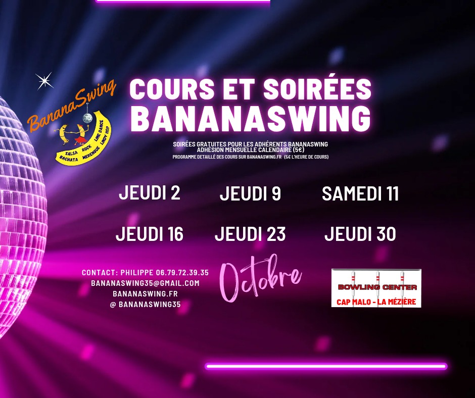 Stages de Bachata + soirée SBKR gratuite au Bowling Center Cap Malo