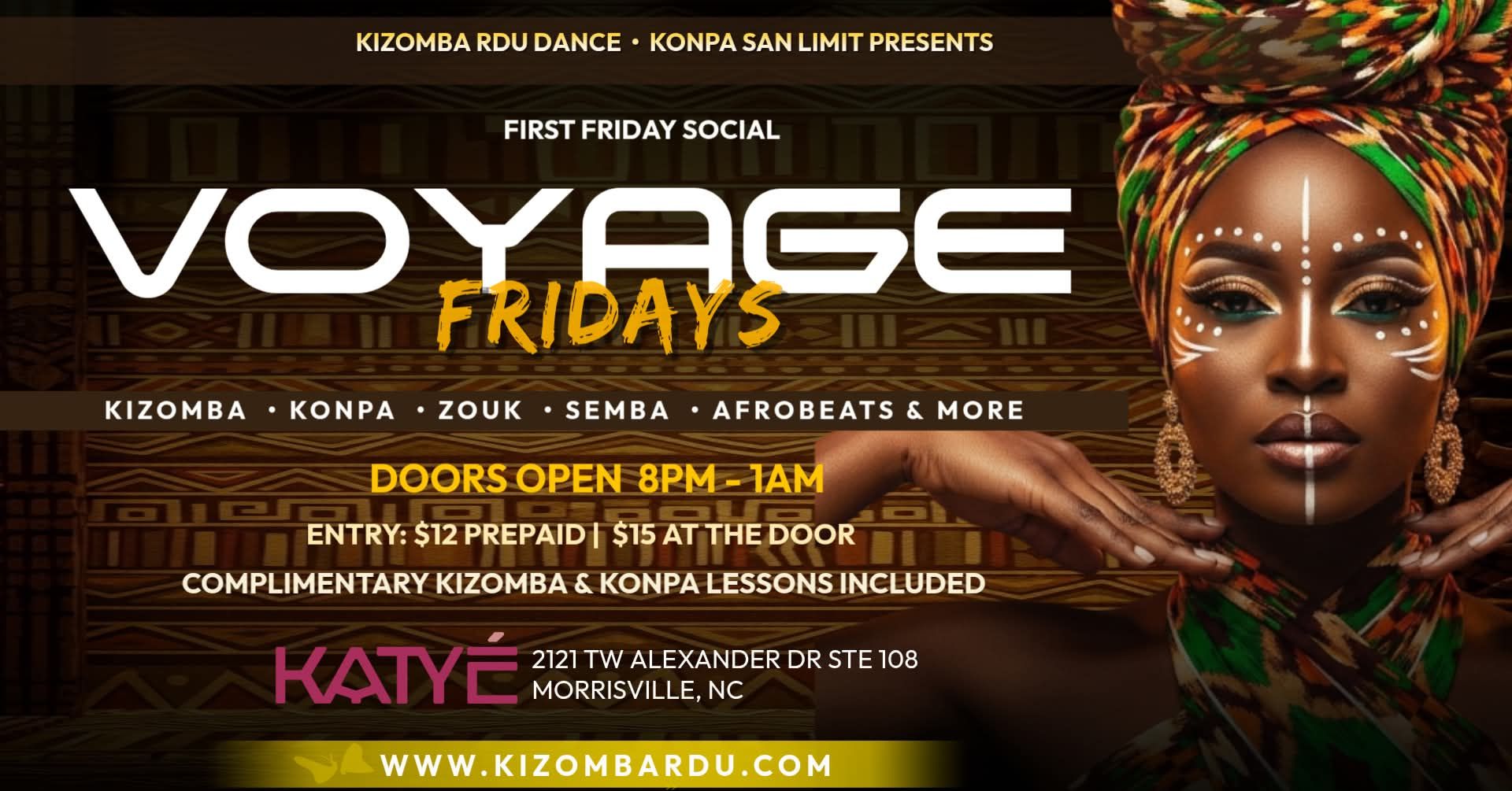 Voyage Fridays with guest DJ Swift - Kizomba Konpa Zouk First Friday Social