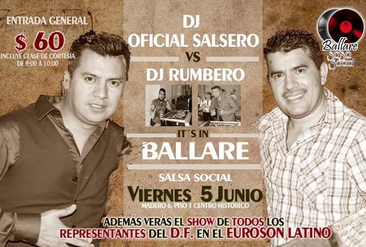 "Ballare Salsa Social" Mano a Mano Dj Oficial Salsero vs Dj Rumbero