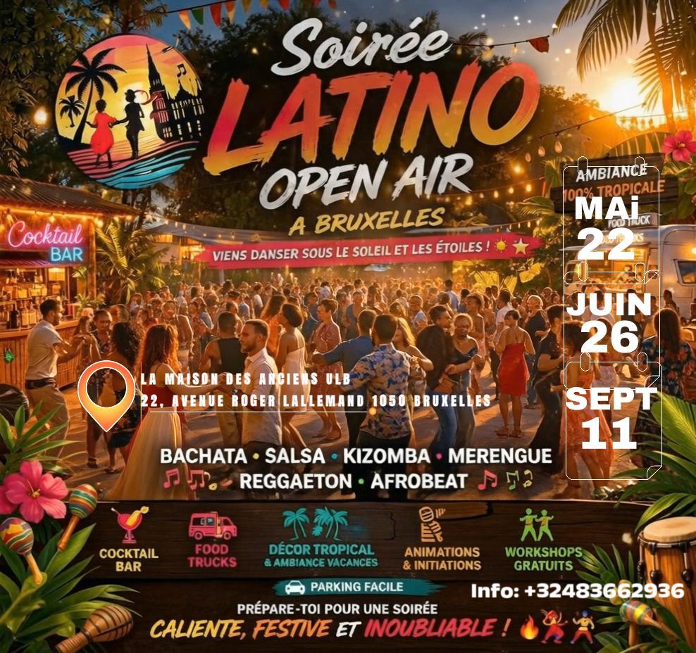 ☀️🌴☀️☀️ 🔥 Soirée Latino Open Air Bruxelles ☀️🌴☀️☀️ ☀️🌴☀️☀️