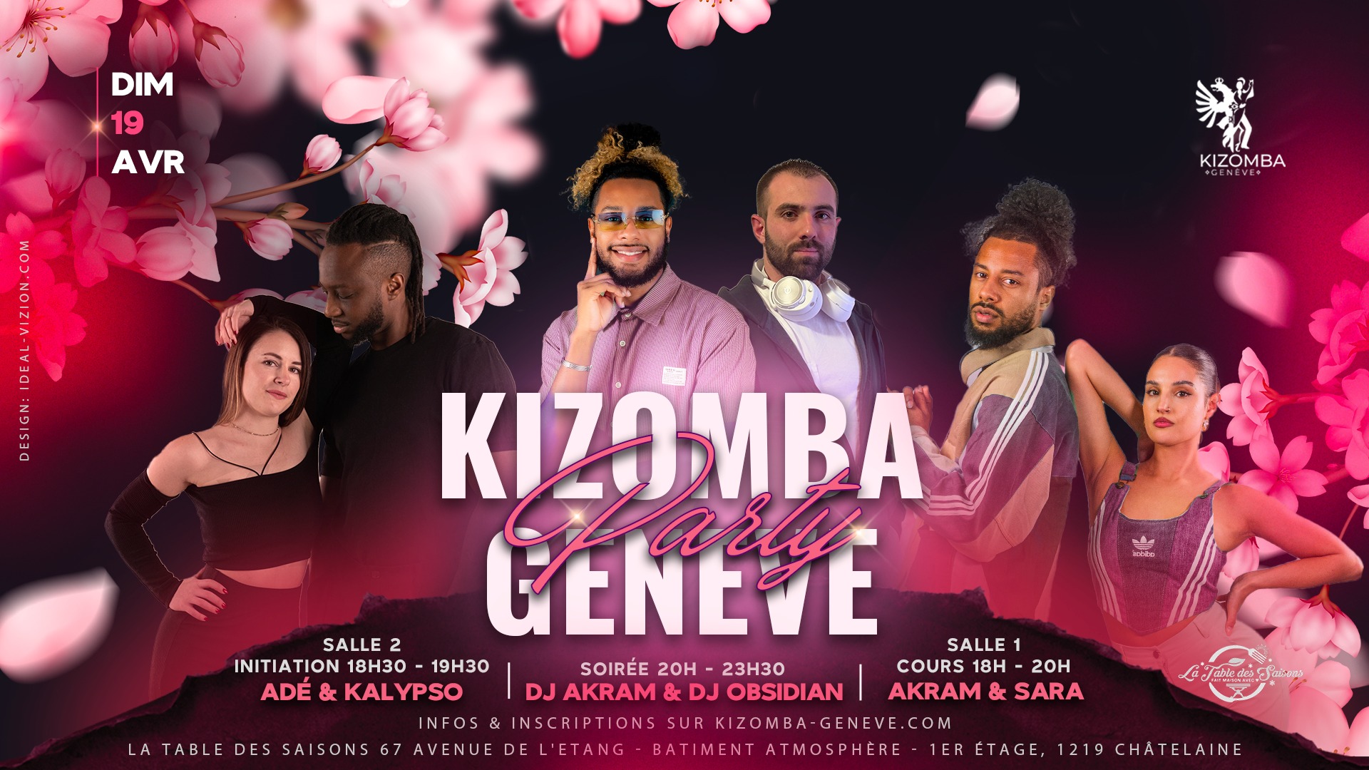 Kizomba Genève Party 19.04.26 - Dj Akram, Dj Obsidian, Akram & Sara, Kalypso & Adé