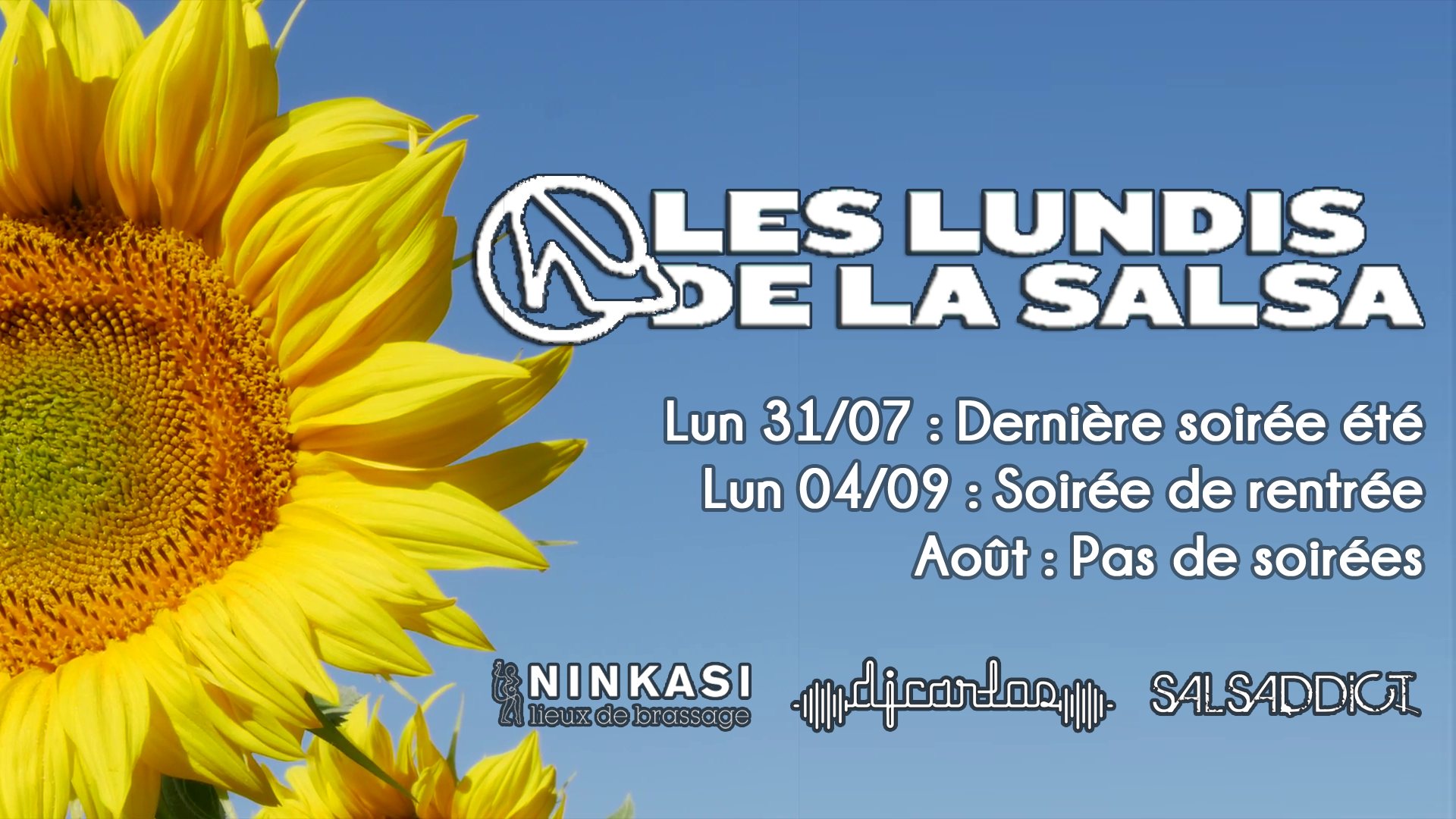 Lundi Salsa Ninkasi - 20h30 - Dernière soirée de l'été. Reprise 04 09 ! - DJCarlos (31 07 23)