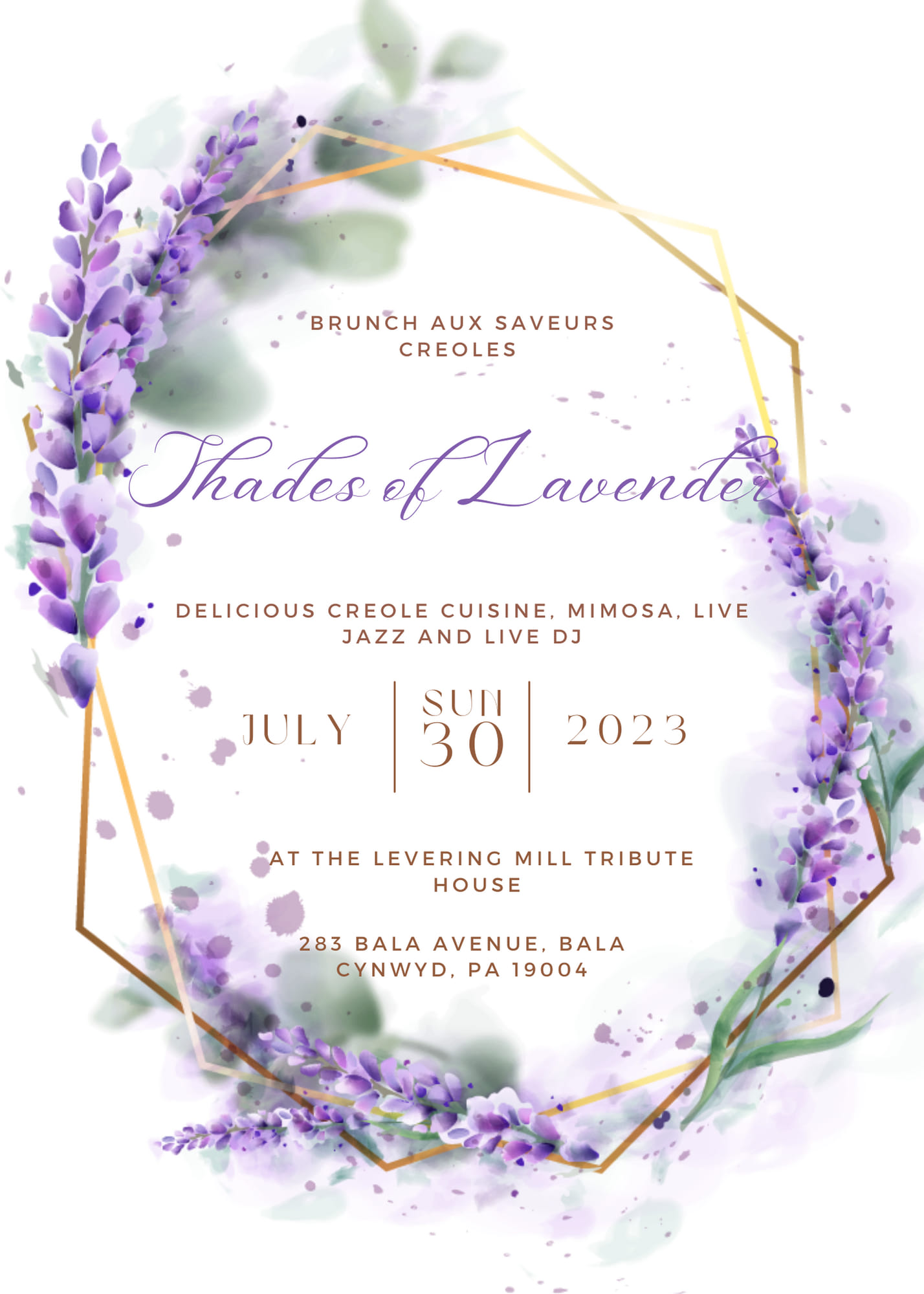 Posh Brunch Aux Saveurs Creoles_ Shades of Lavender Afro-Caribbean Vibes!