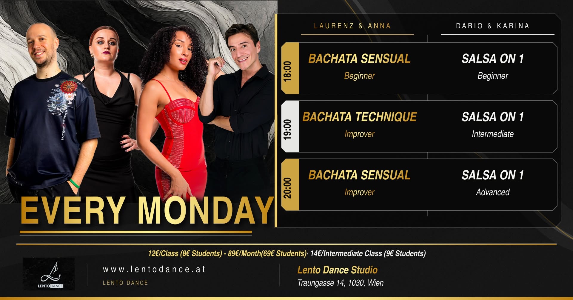 Bachata Sensual & Salsa On 1 Dance Classes Every Monday