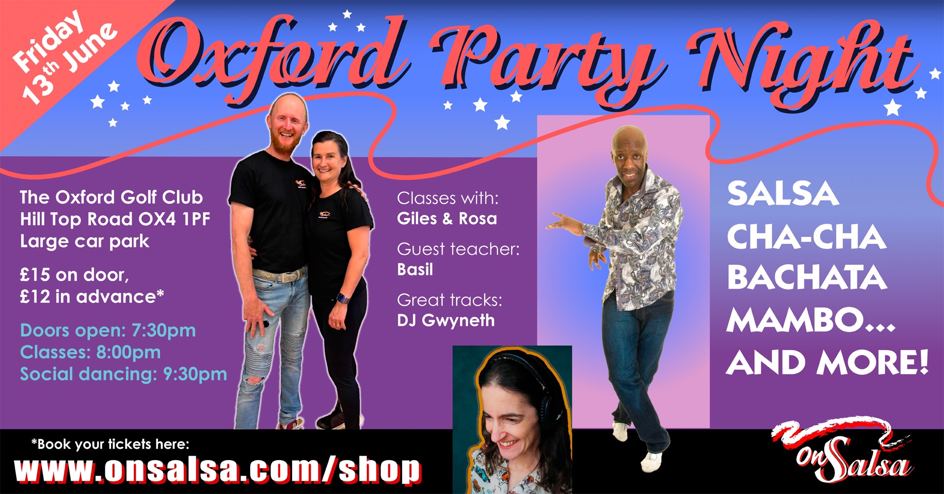 Oxford Latin party Friday 13th June salsa cha cha mambo bogaloo