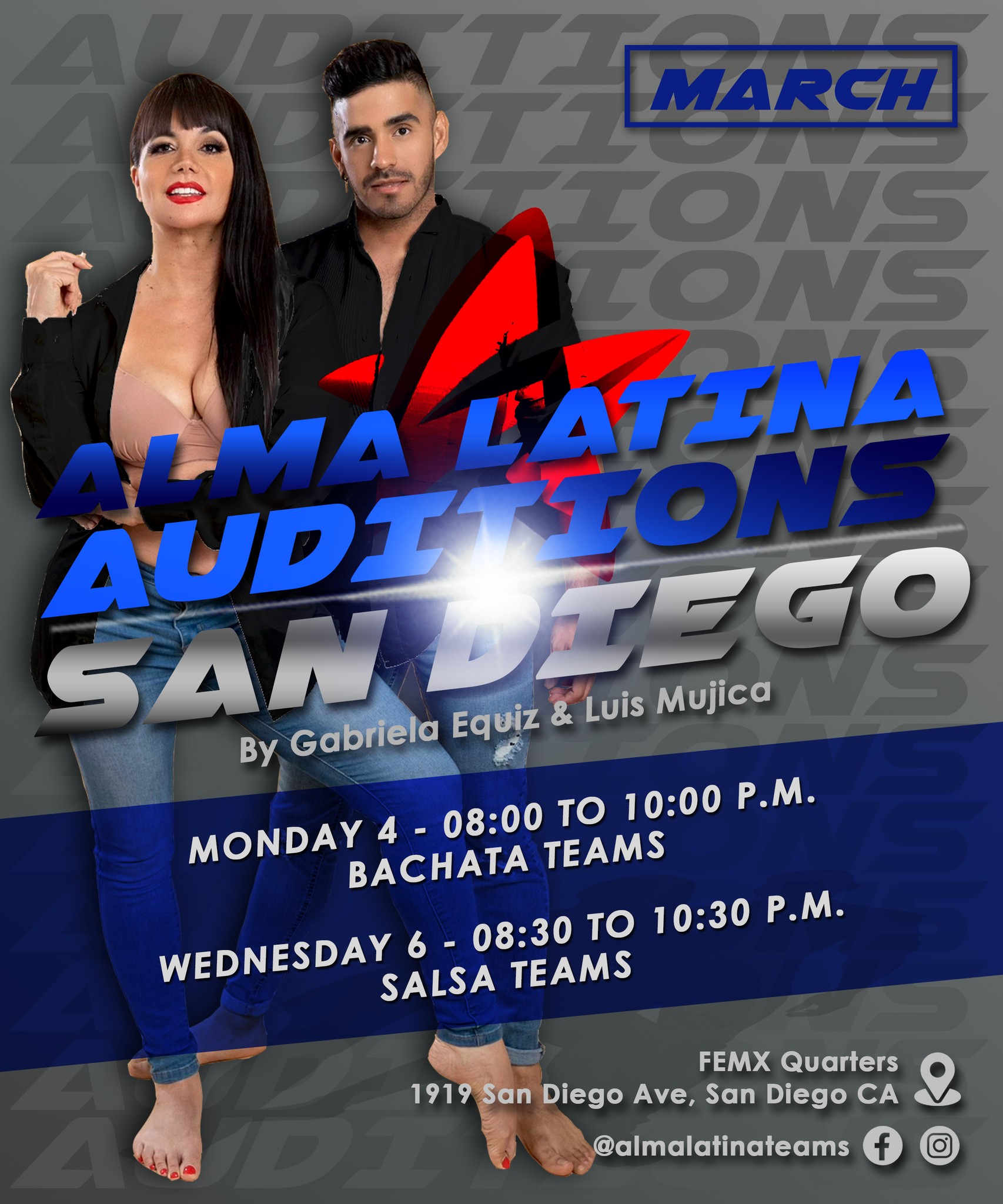 AUDITIONS ALMA LATINA SAN DIEGO