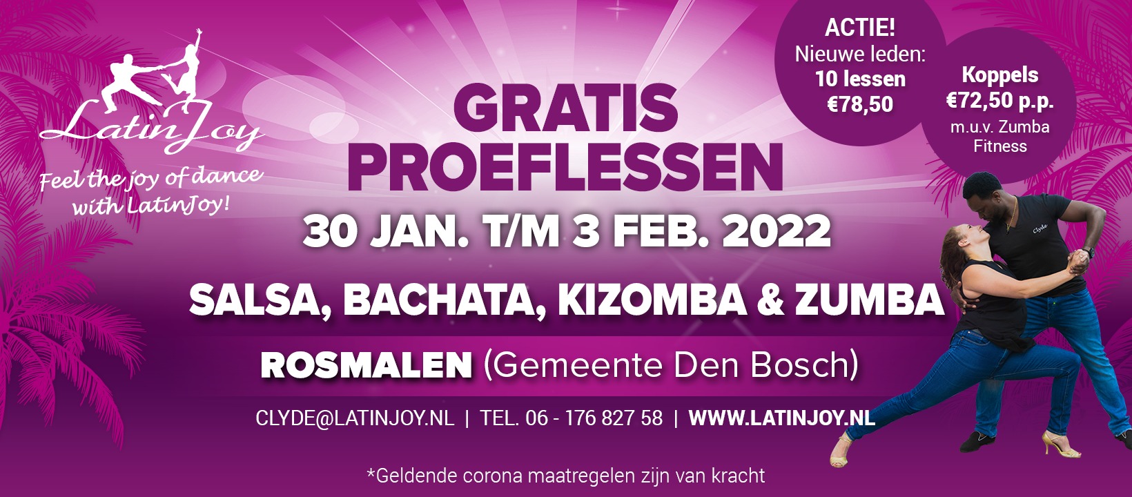 Gratis proeflessen Salsa, Bachata, kizomba & Zumba
