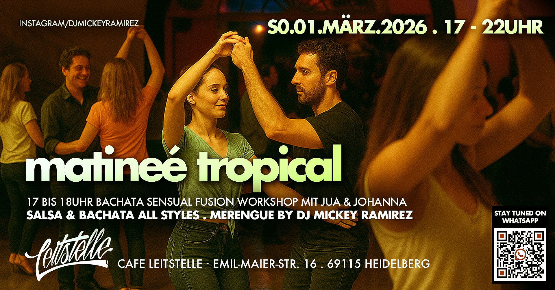 MATINEÉ TROPICAL® + Bachata Sensual Fusion Workshop