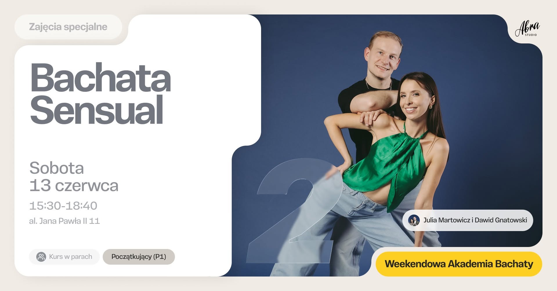 WEEKENDOWA AKADEMIA BACHATY z Julią & Dawidem poziom początkujący (P1)