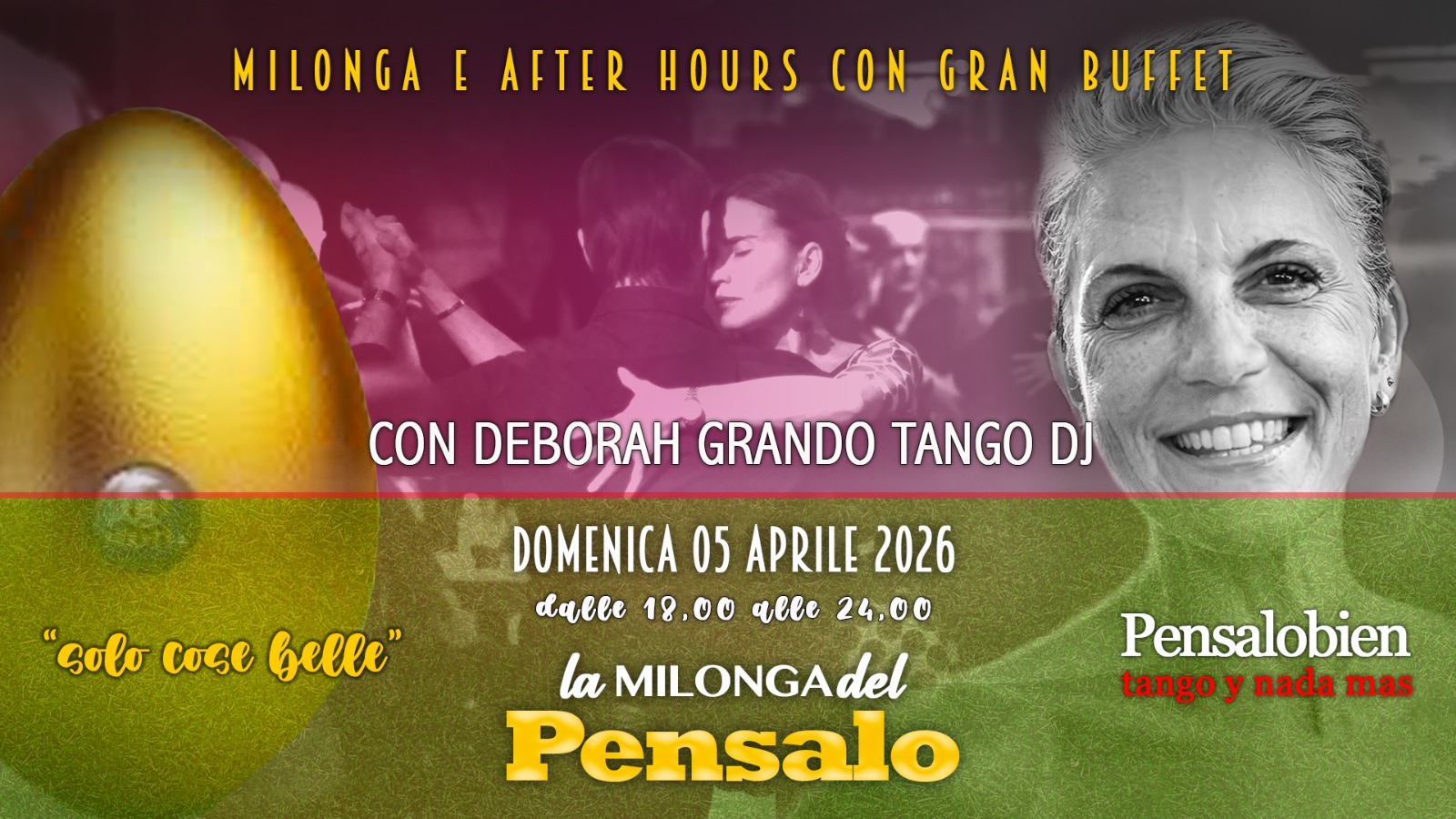 Domenica 05 aprile a Pasqua dalle 18:00! Pensalo con cena a buffet