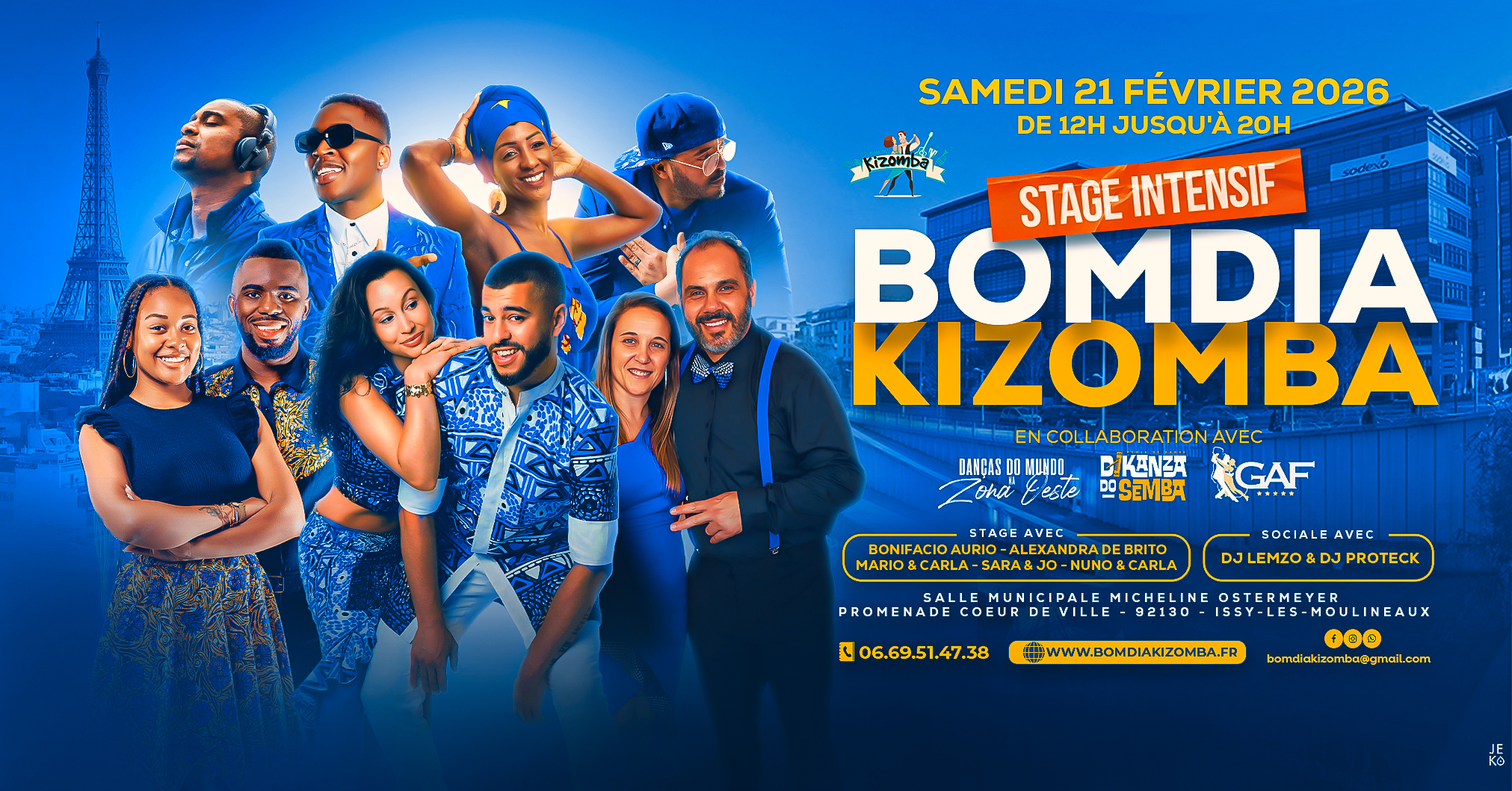 BOM DIA KIZOMBA - STAGE INTENSIF (4H DE WORKSHOP & 4H DE SOCIALE) ISSY-LES-MOULINEAUX PARIS