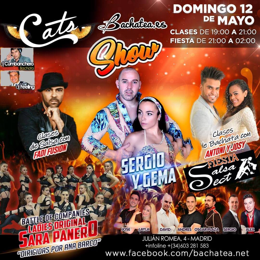 Domingo 12 mayo CATS con Fadi fusion y Sergio y Gema