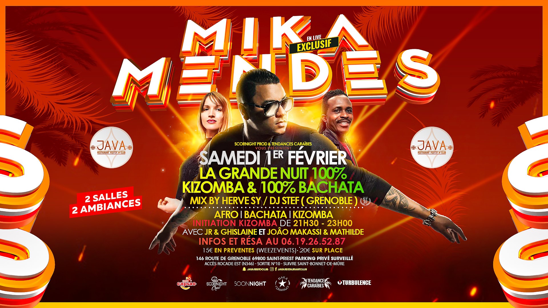 La Grande Nuit Kizomba & Bachata-Live Mika Mendes Sam 1 er Fev