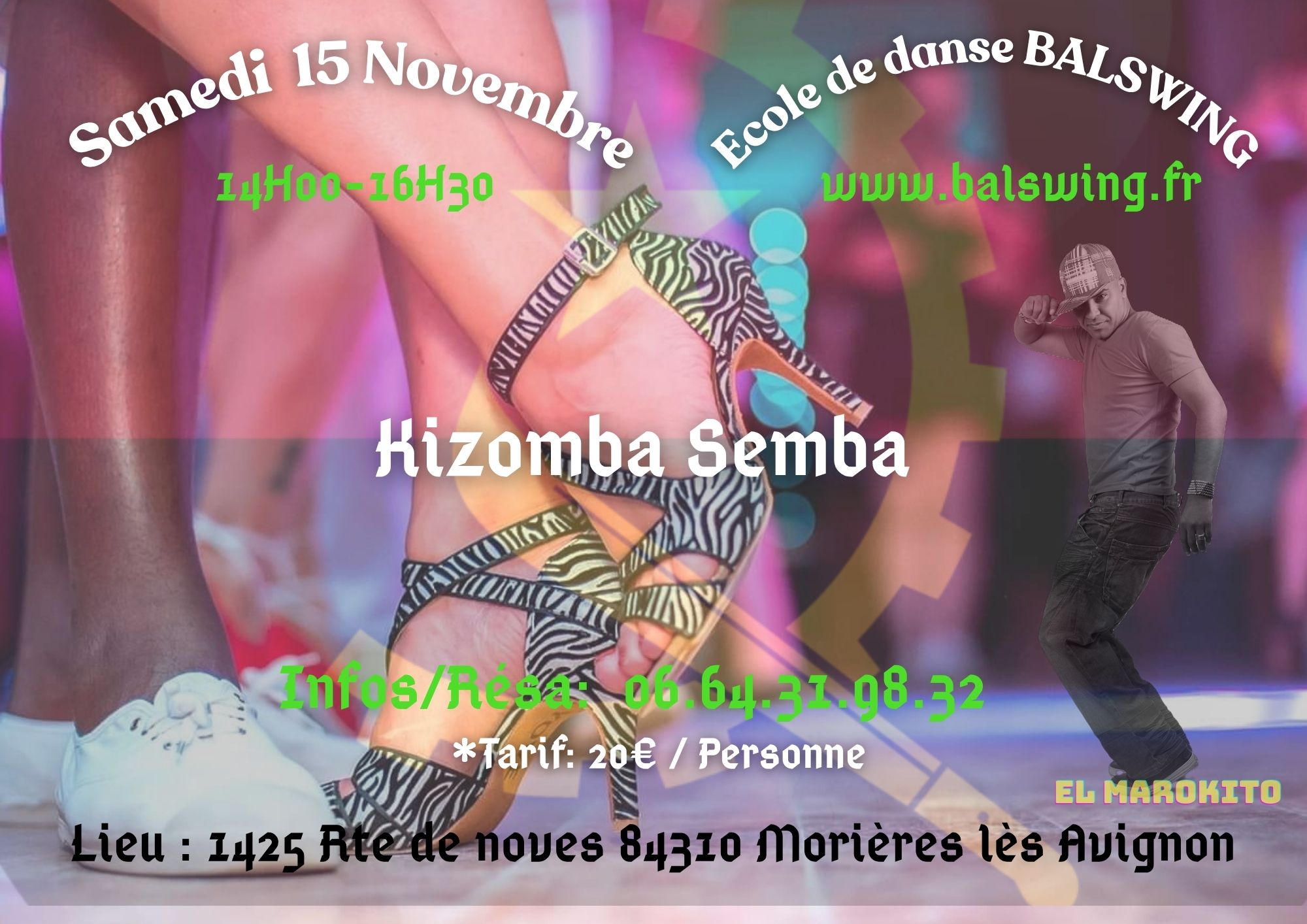 Samedi 15 Novembre. Stage Kiz-Semba