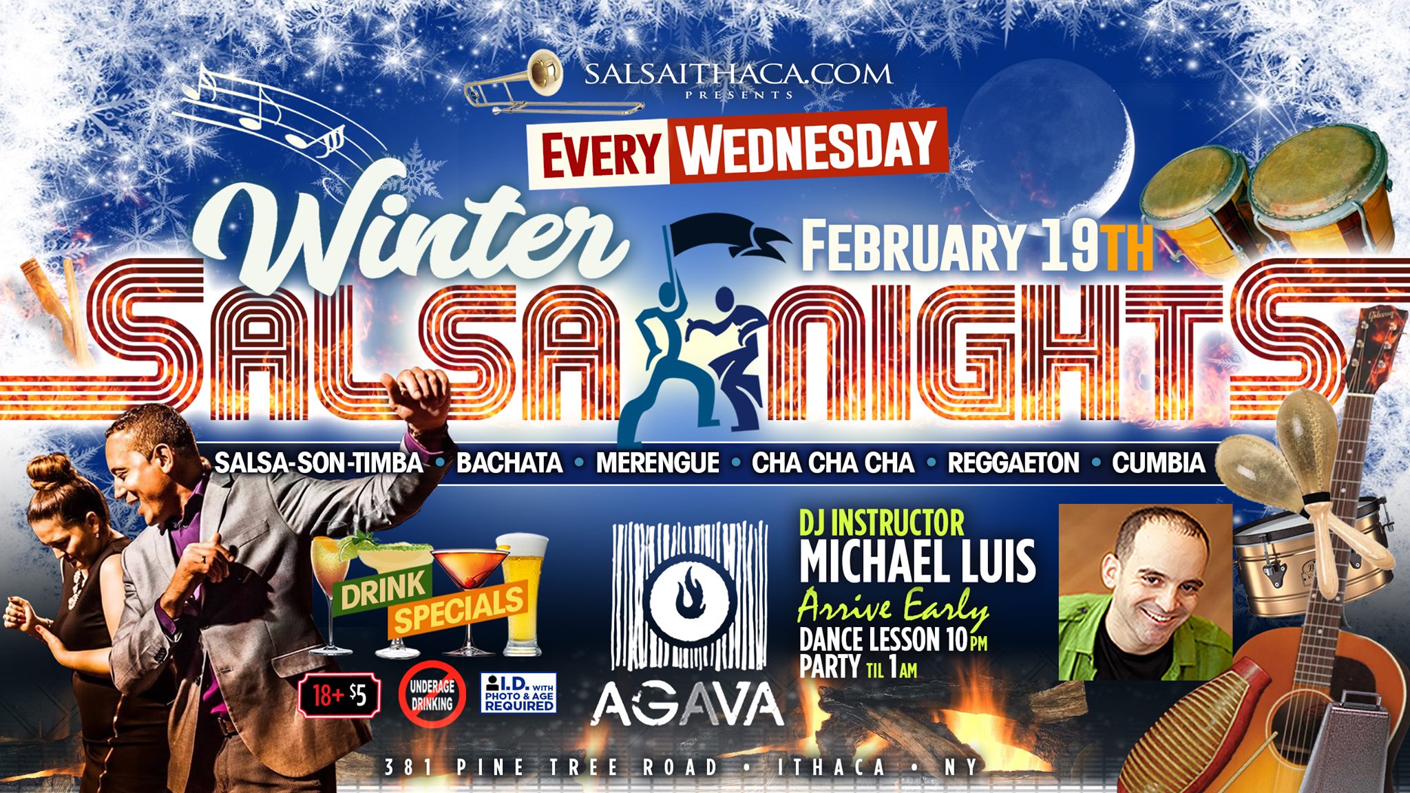 SALSA NIGHT AGAVA Dance Party & Lesson with DJ Michael Luis