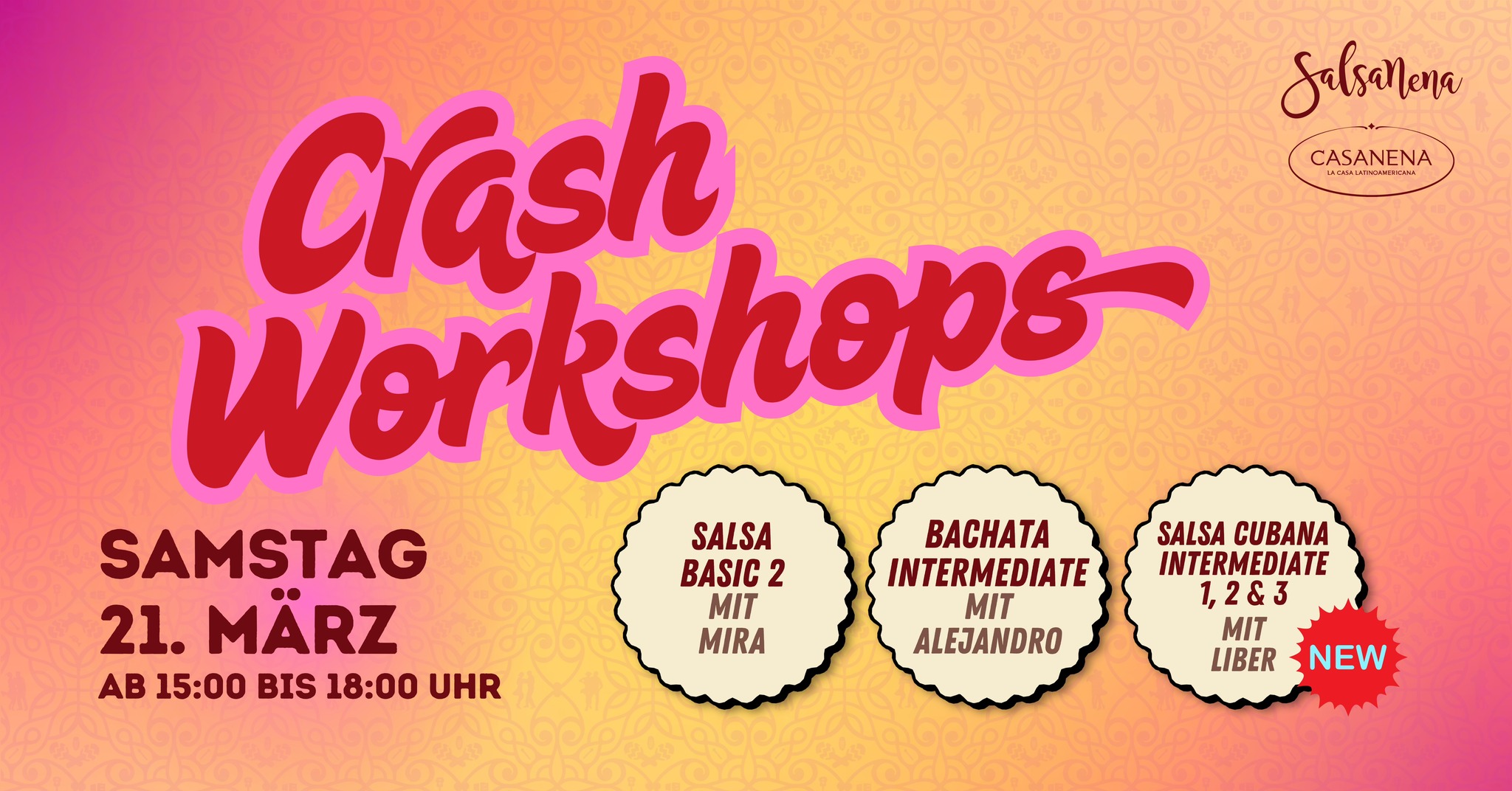 SAMSTAG CRASH WOKSHOPS💃🥳😎