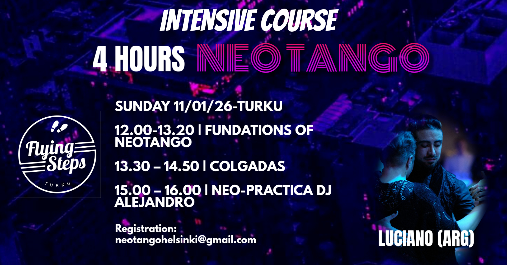 4 hours NEOTANGO-Intensive Course In Turku with Luciano Des (AR)