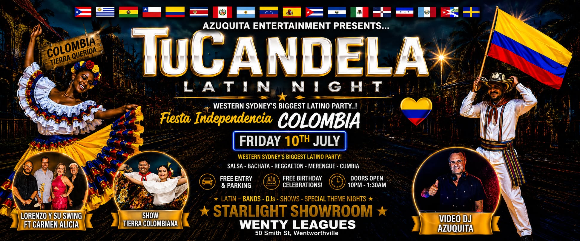 ★𝐓𝐮𝐂𝐚𝐧𝐝𝐞𝐥𝐚 𝐋𝐚𝐭𝐢𝐧 𝐍𝐢𝐠𝐡𝐭 ★ WENTY LEAGUES - FREE ENTRY
