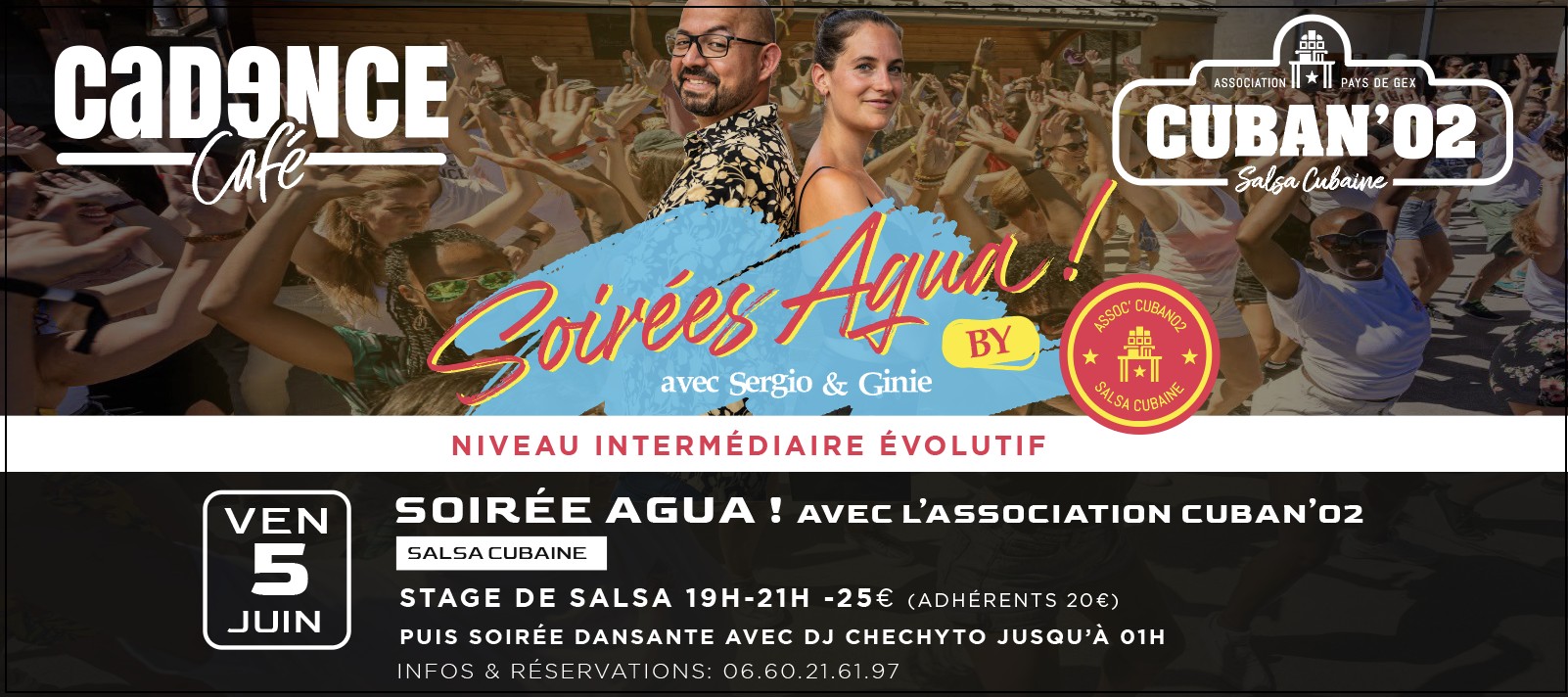 Soirรฉe Agua ! Stage de Salsa au Cadence