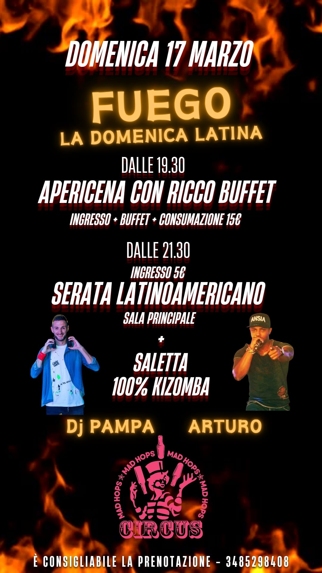 Domenica Latina @CircusMadhops - Apericena + Serata con Dj Pampa y Arturo