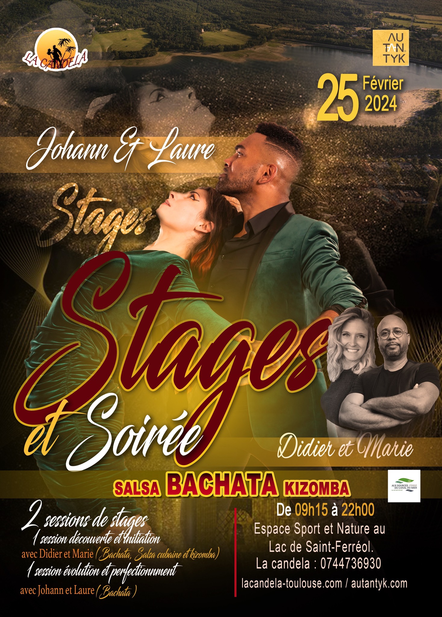 Stages et Soirée BACHATA Salsa Kizomba au Lac de St Ferréol