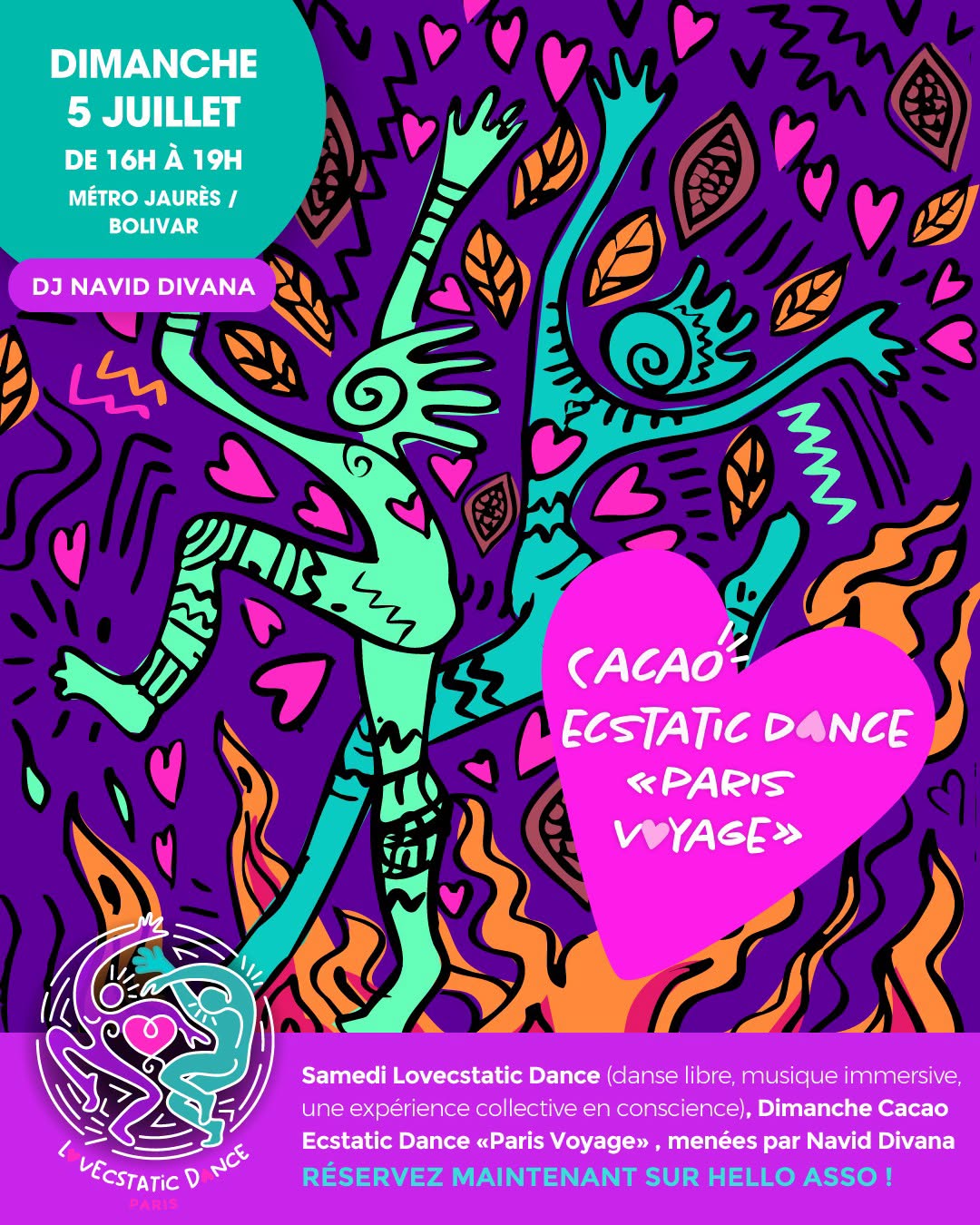 🌞 LovEcstatic Cacao Sun Dance Dimanche 5 Juillet 2026 🌞