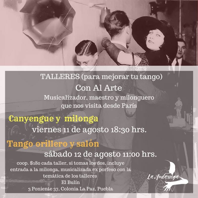 Talleres de canyengue y milonga & tango orillero y de salón