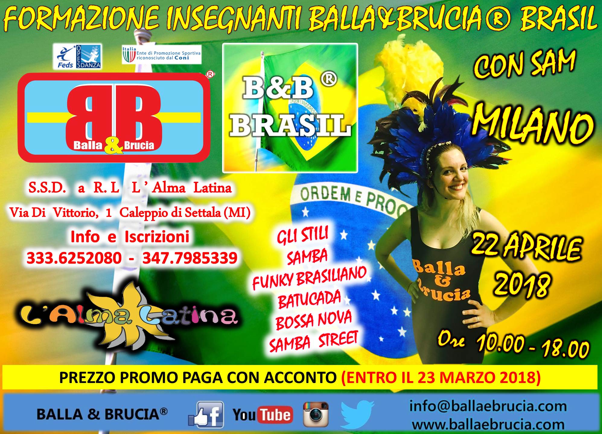 Milano 22 Aprile Formazione Inseg Balla&Brucia® Brasil Con Sam