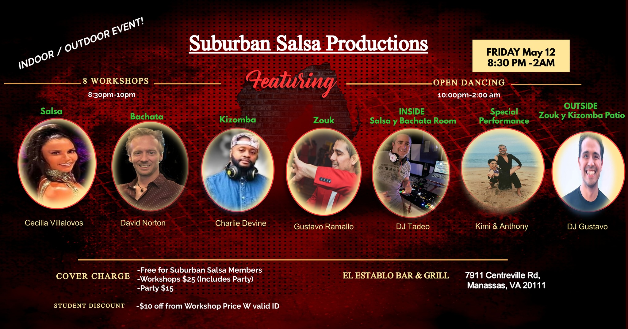 SPECIAL EVENT: Indoor Outdoor, 8 workshops & 2 Dance Floors!