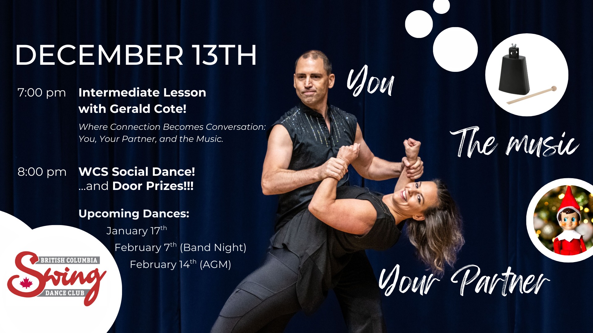 BC Swing Dance Club's December 13th Lesson and Dance!