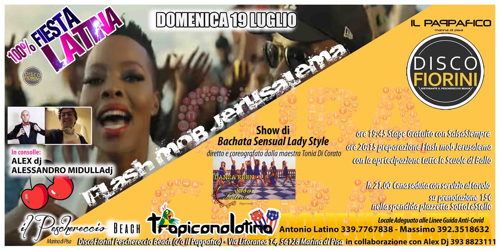 100% Festa Latina la Domenica DiscoFiorini Marina di Pisa