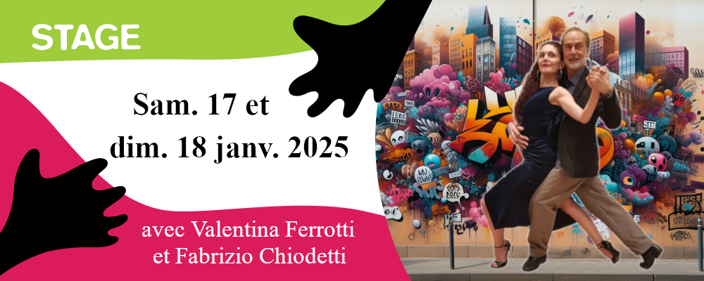 Stage Tango, Valse et Milonga Sam. 17 et Dim. 18 janvier avec Valentina et Fabrizio