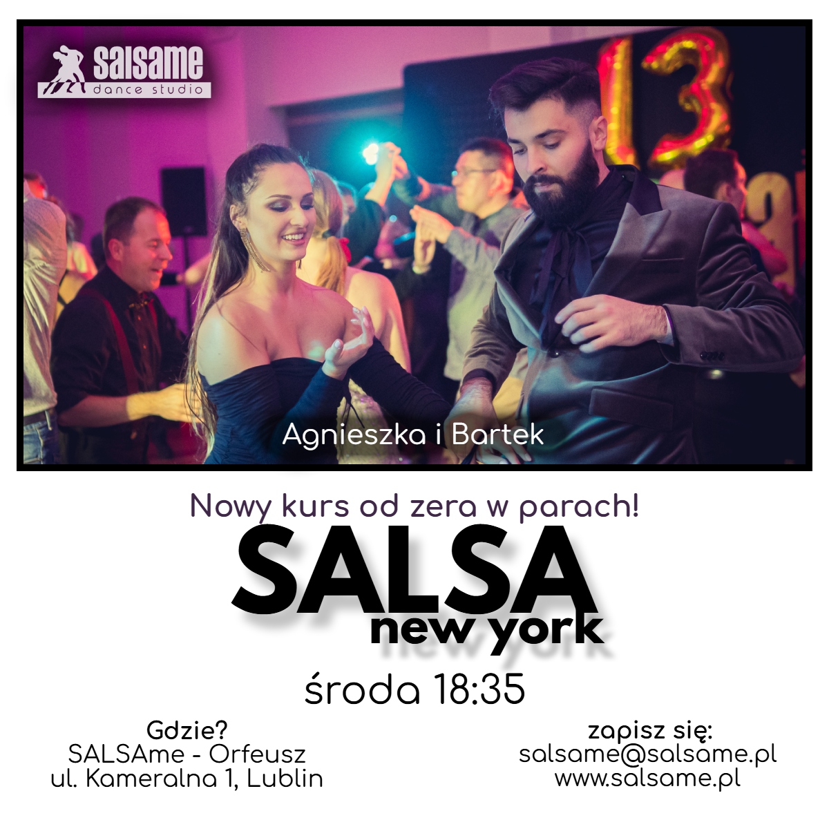 SALSA new york nowy kurs od zera SALSAme Dance Studio start: styczeń 2026