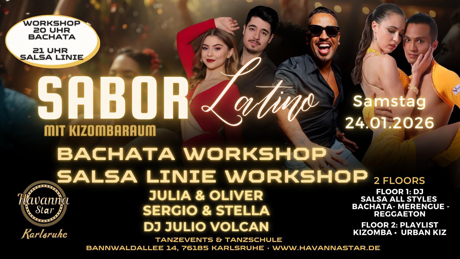 Latinparty mit Salsa Linie Workshop ⭐️ mit Kizombaraum