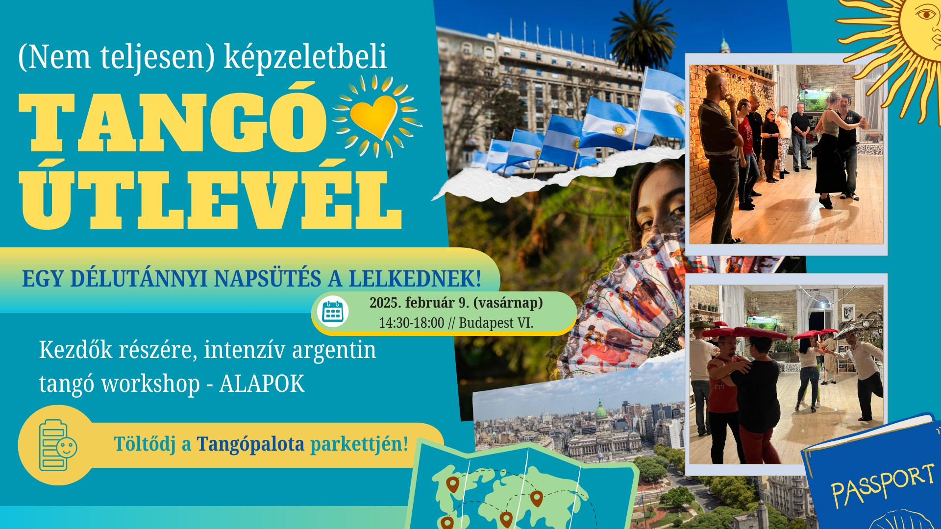Szüksége van a lelkednek egy kis feltöltődésre? - vasárnapi argentin tangó workshop - KEZDŐ szint