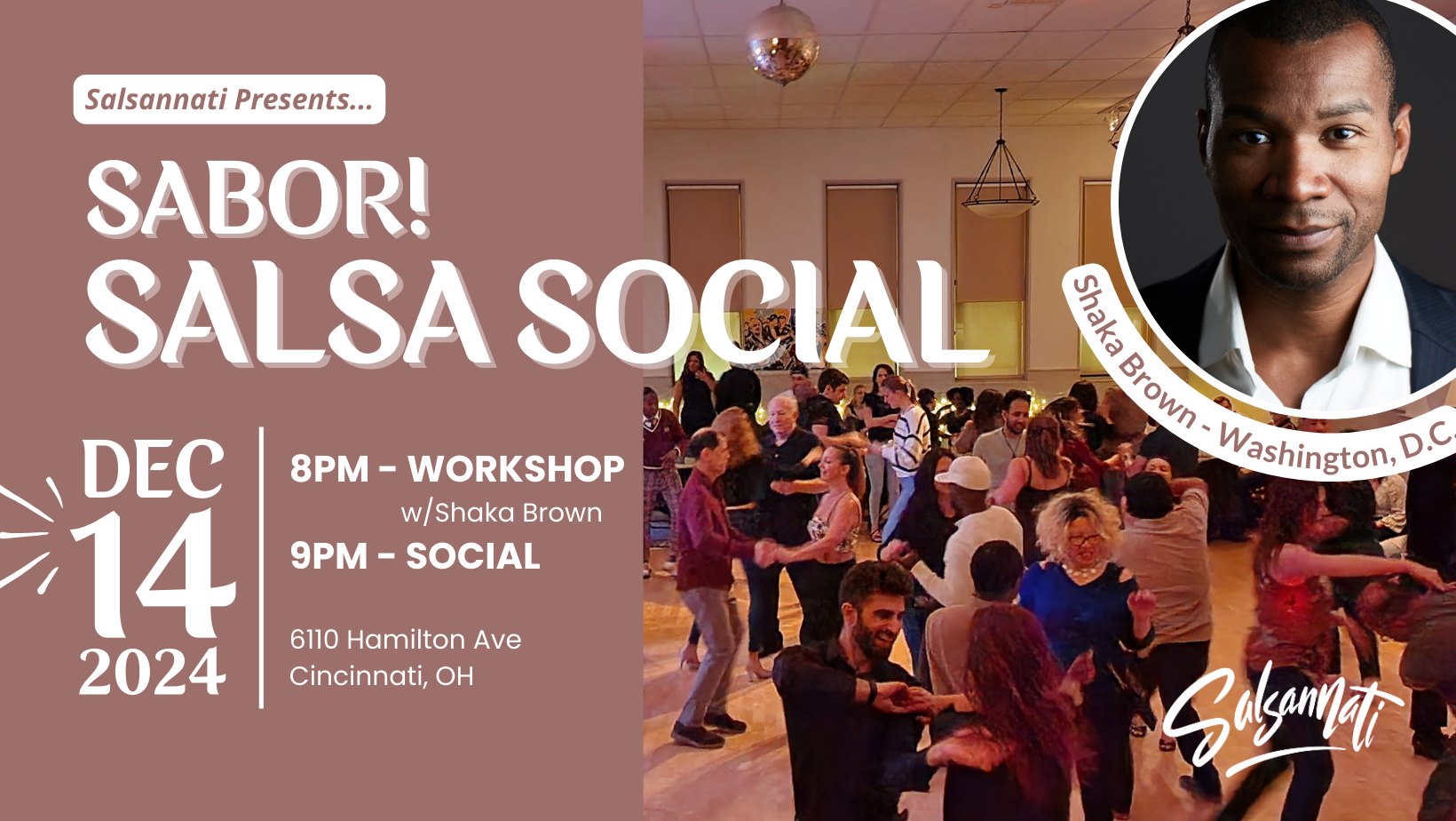 SABOR! December 14th Social Dance Party + Workshop w Shaka Brown!