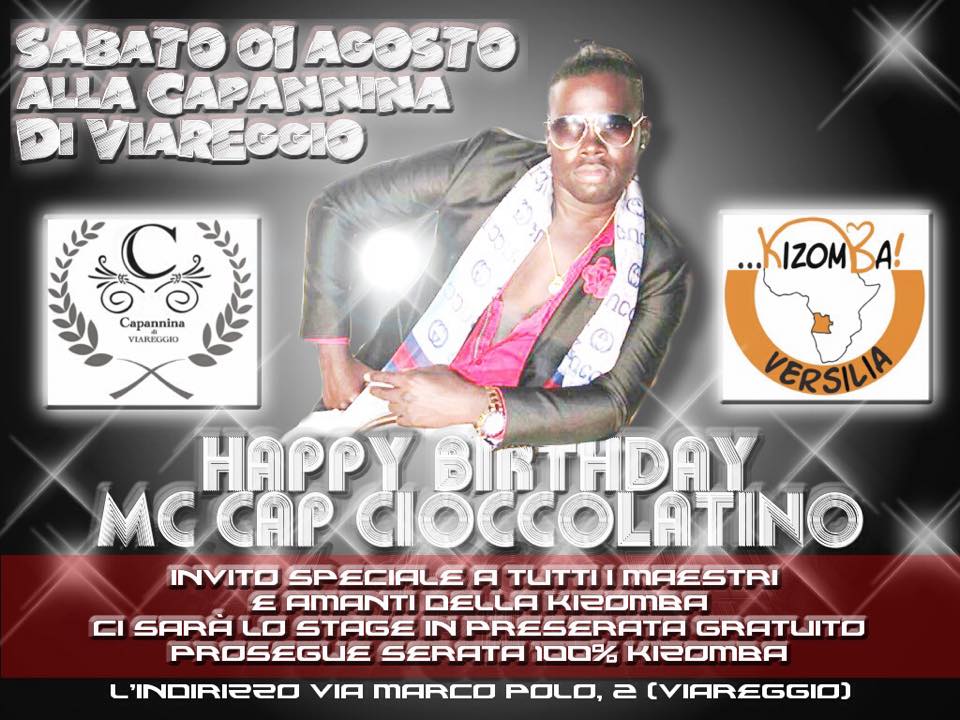 HAPPY BIRTHDAY SABATO 1 AGOSTO MC CAP CHIOCOLATINO CAPANNINA DI VIAREGGIO
