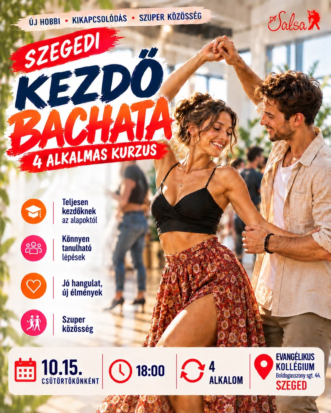 Kezdő Bachata Tánctanfolyam Csütörtök 18.00-tól 10.15-től