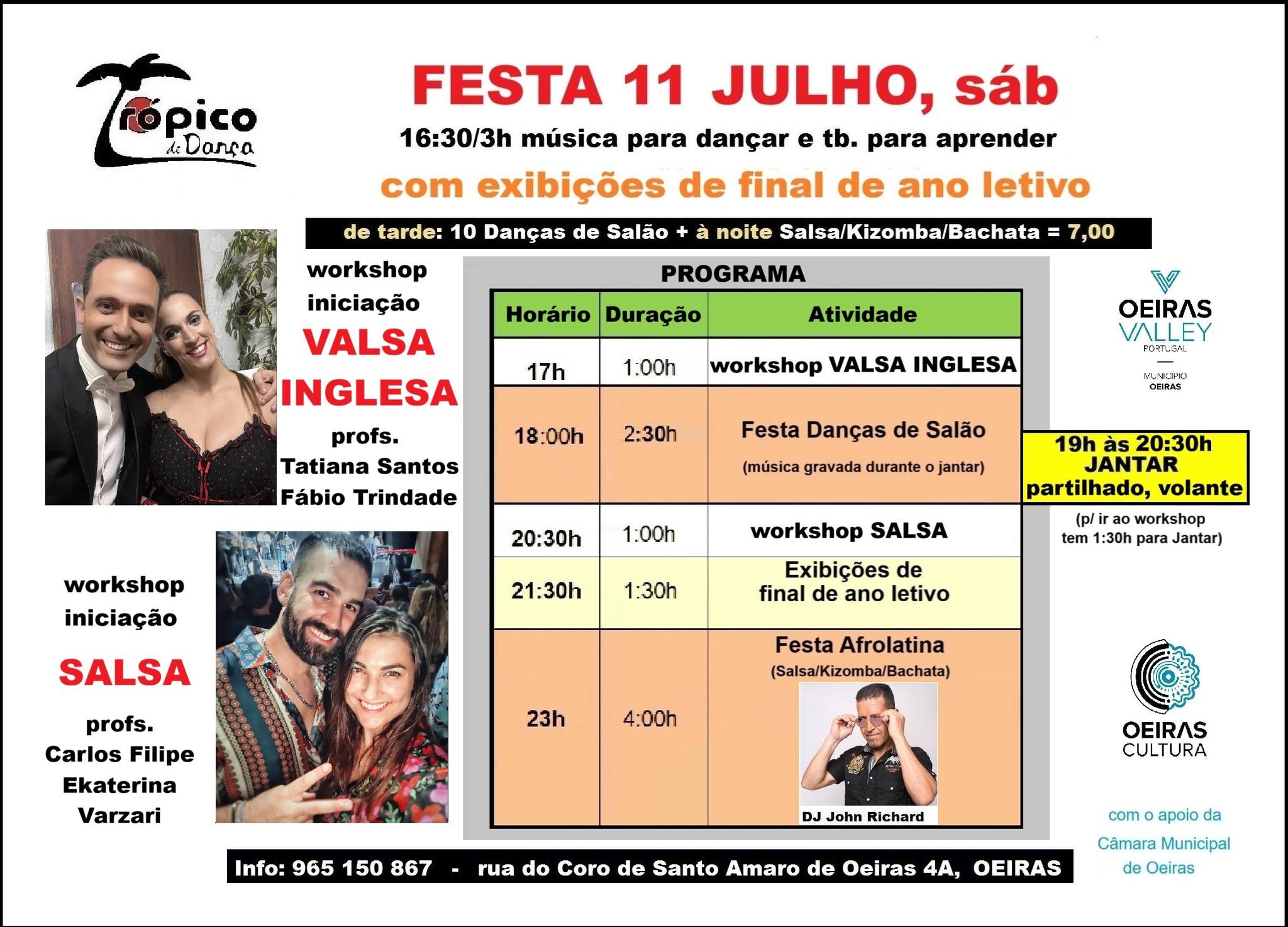Festa Julho: Salsa Bachata Kizomba e 10 Danças de Salão