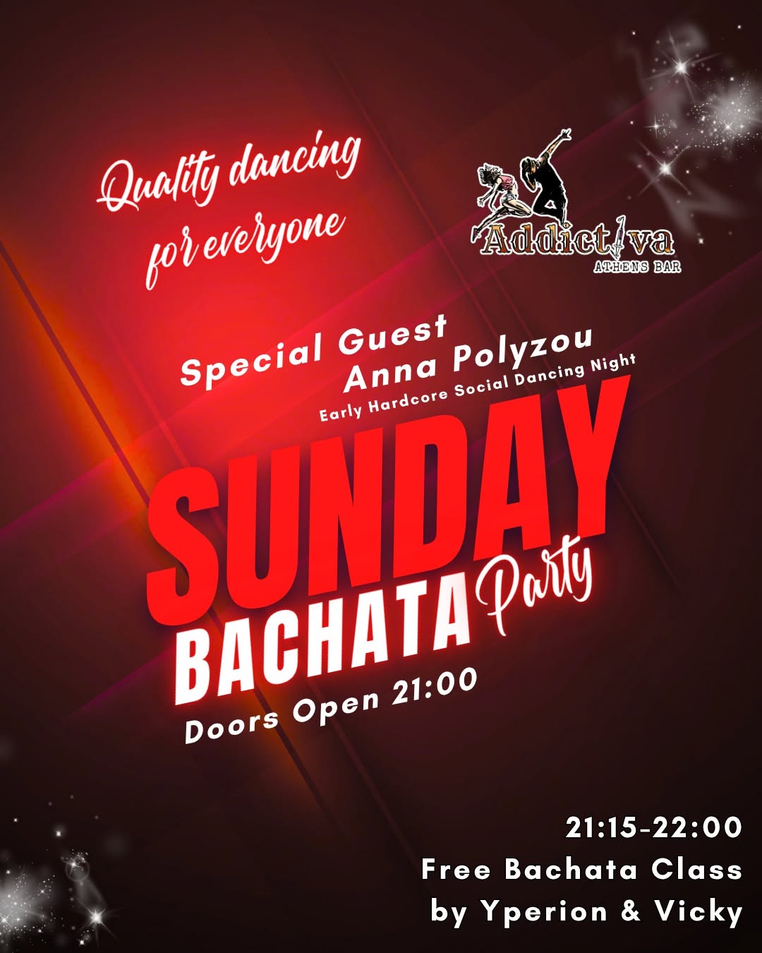 Sunday Bachata Party Social Dancing Early Night