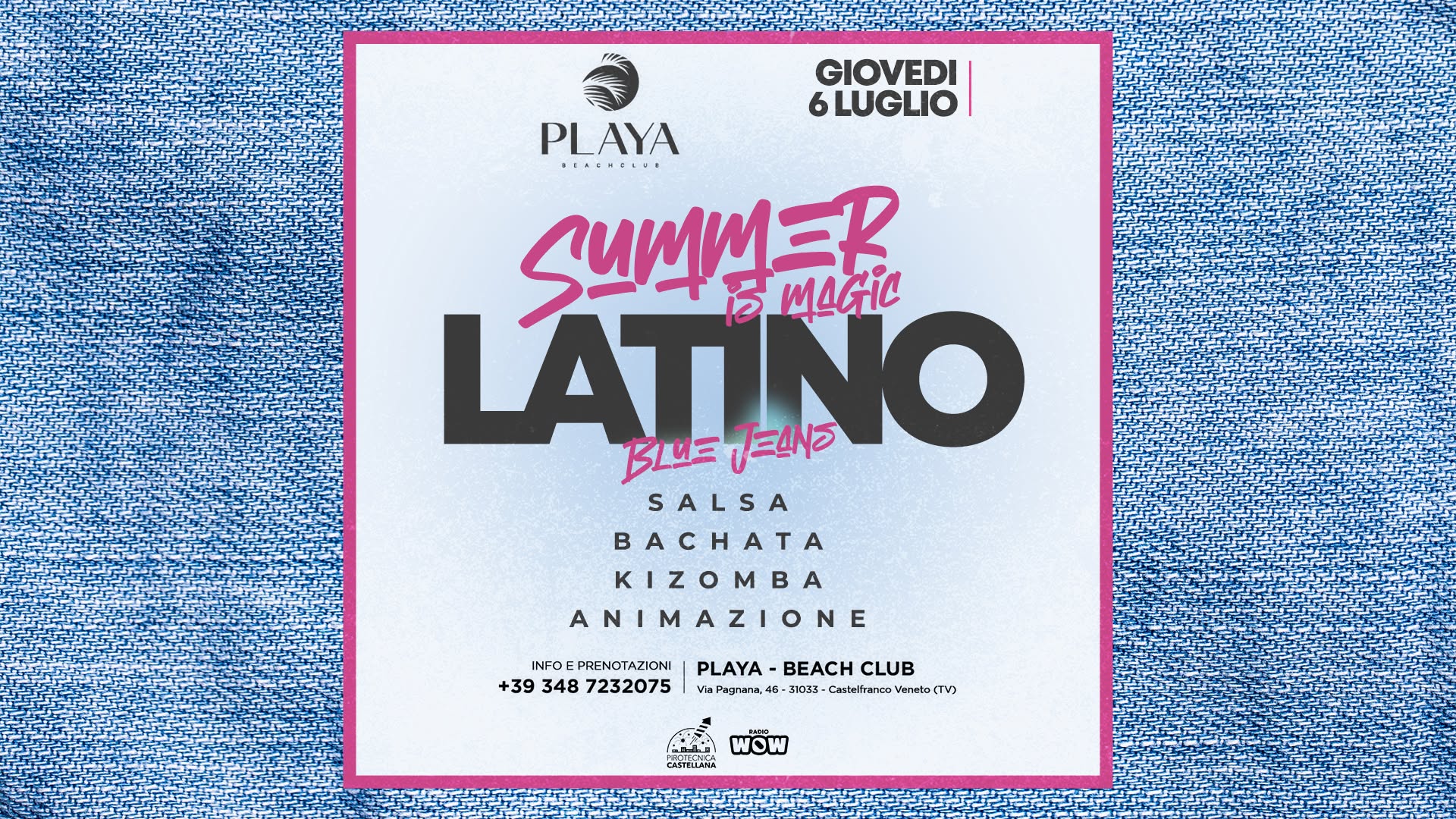 PLAYA LOCA LATINOใป๐ฝ๐๐๐ ๐
๐๐ผ๐๐ใปIL GIOVEDI' 06.07