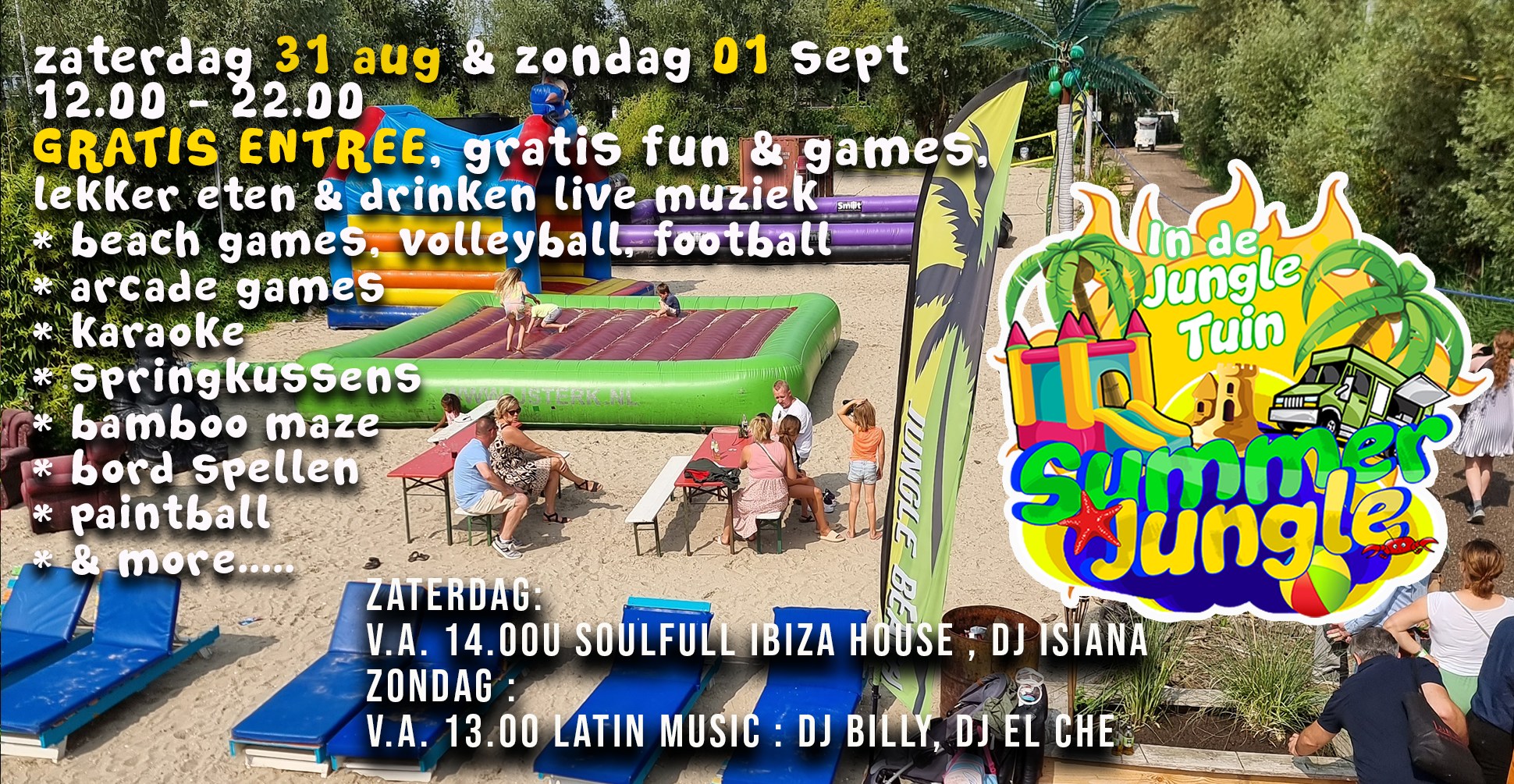 Summer Jungle ; zaterdag 31 aug & zondag 01 sept FREE fun & games