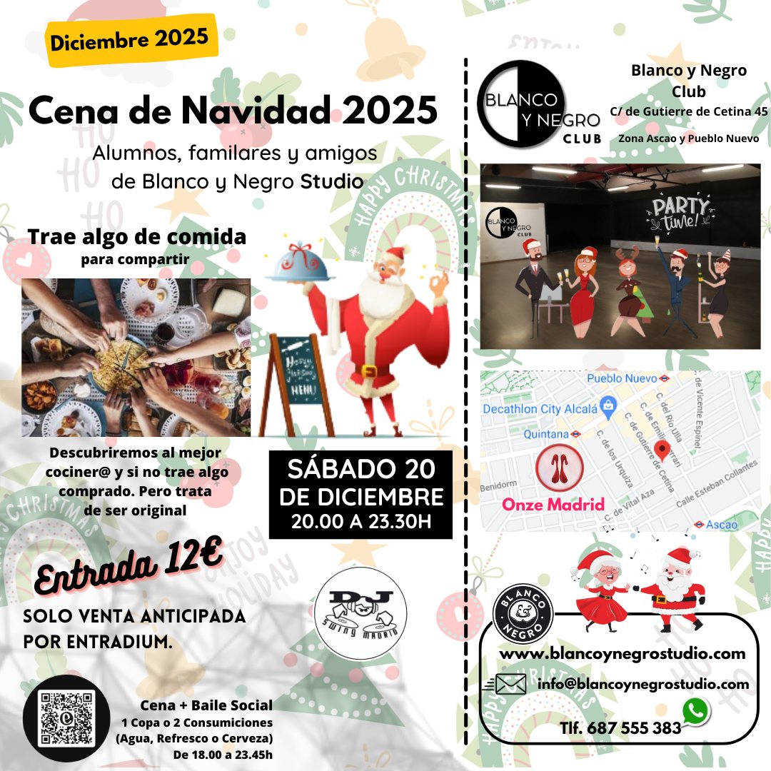 NaviSwing 2025, Cena de Navidad en Blanco y Negro Club.
