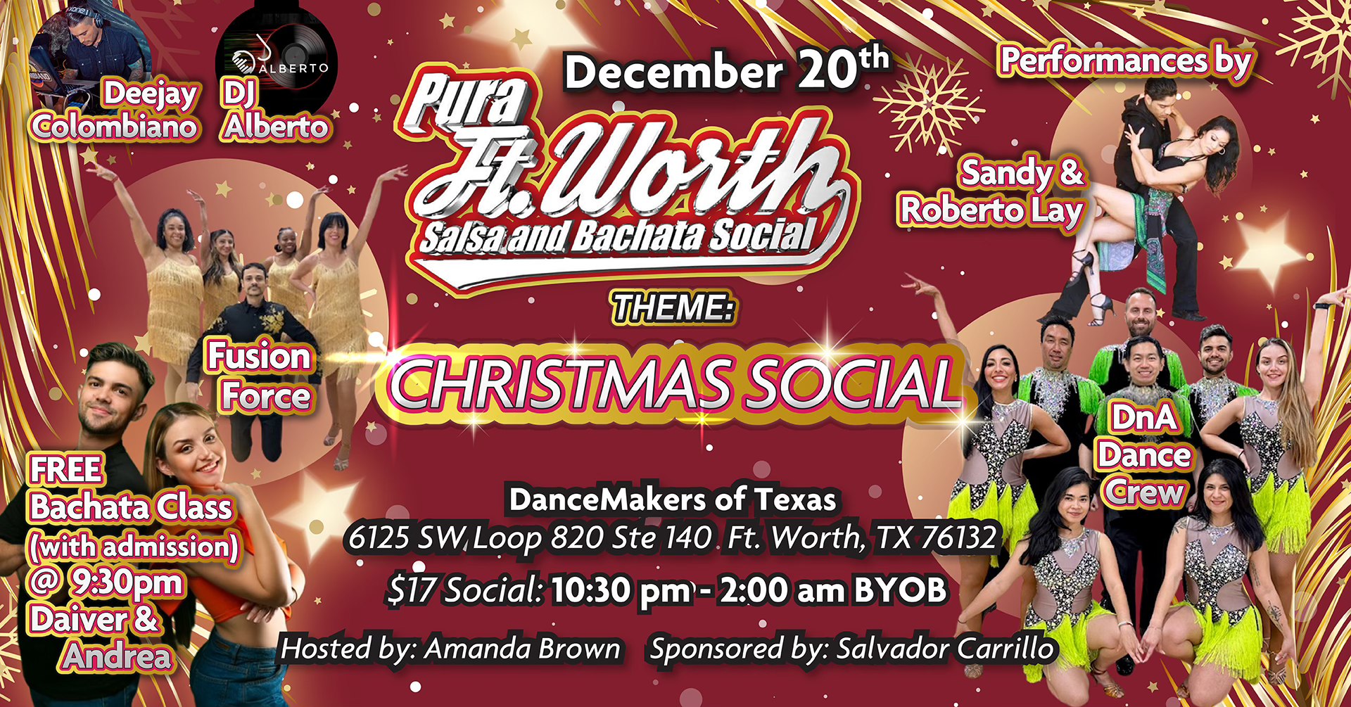 Pura Ft. Worth Salsa & Bachata Christmas Social Dec. 20th 2024