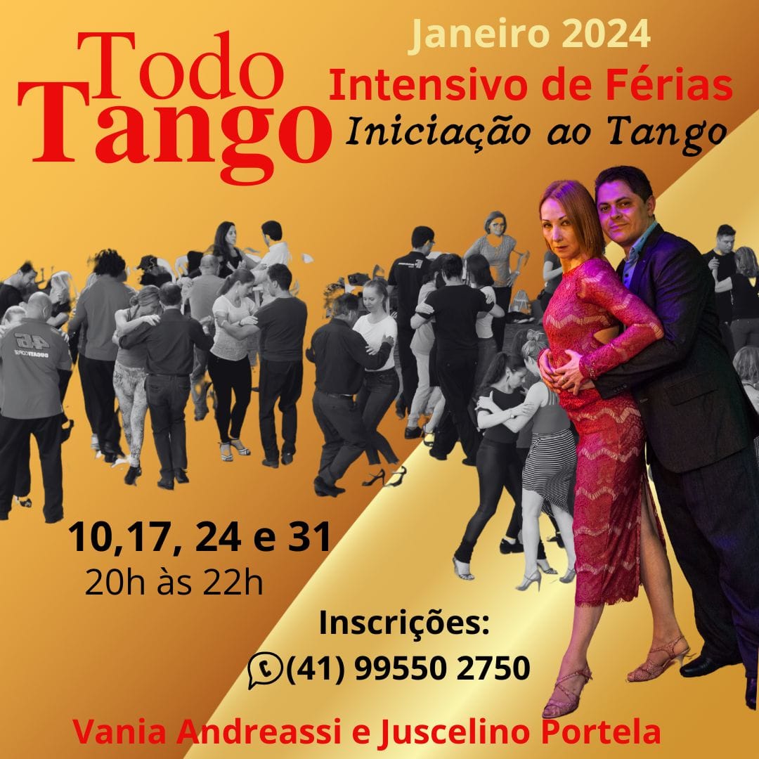 AULA DE INICIAÇÃO AO TANGO NOS DIAS 10,17,24 e 31 01 24!