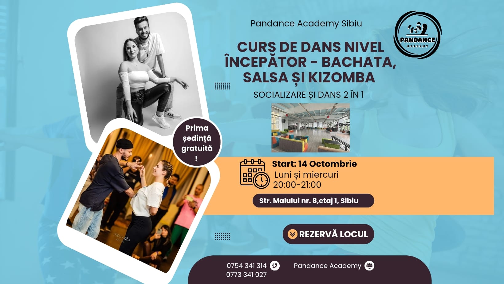 Curs de dans nivel începător- Bachata, Salsa și Kizomba