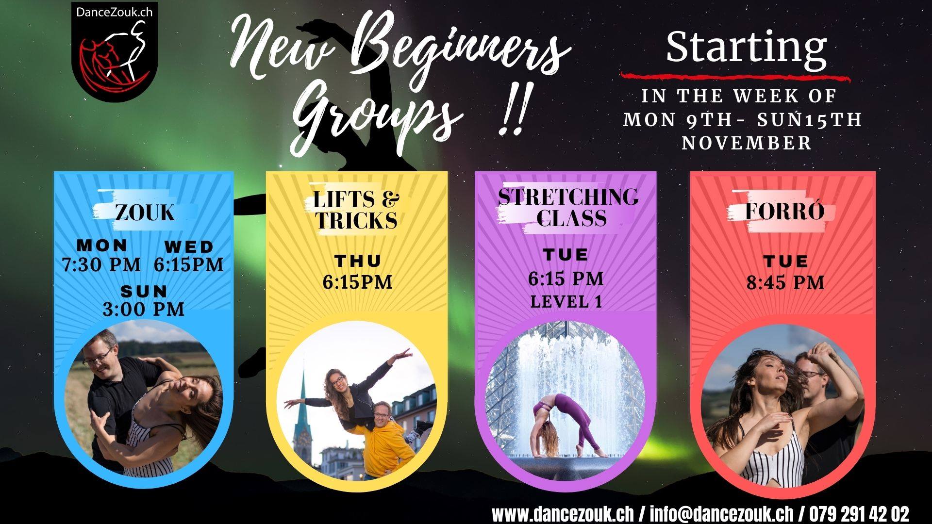 New Beginner Classes - Zouk, Forró, Lifts&Tricks and Stretching
