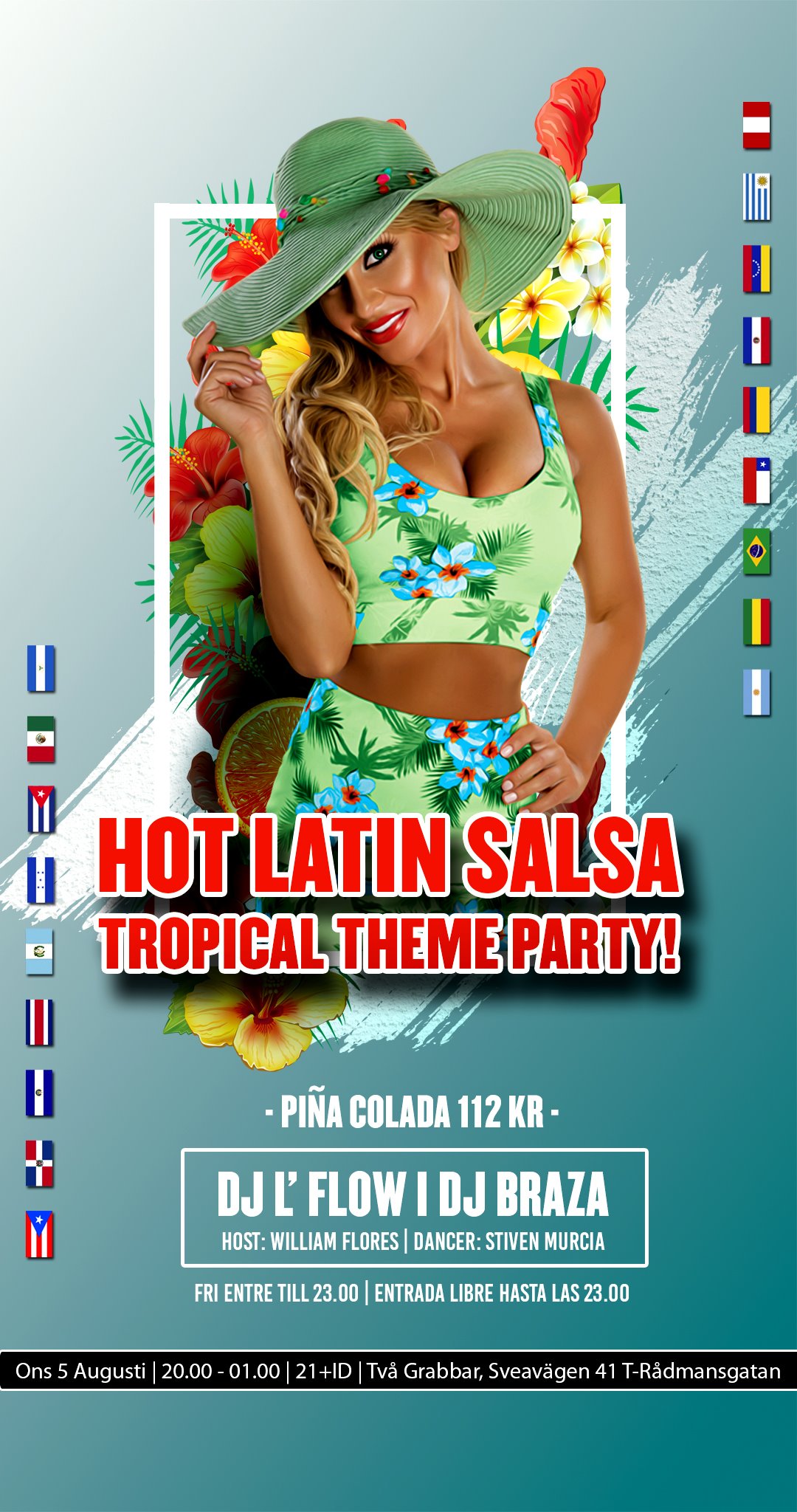 Latin Tropical Theme Party Fri entre till 23.00