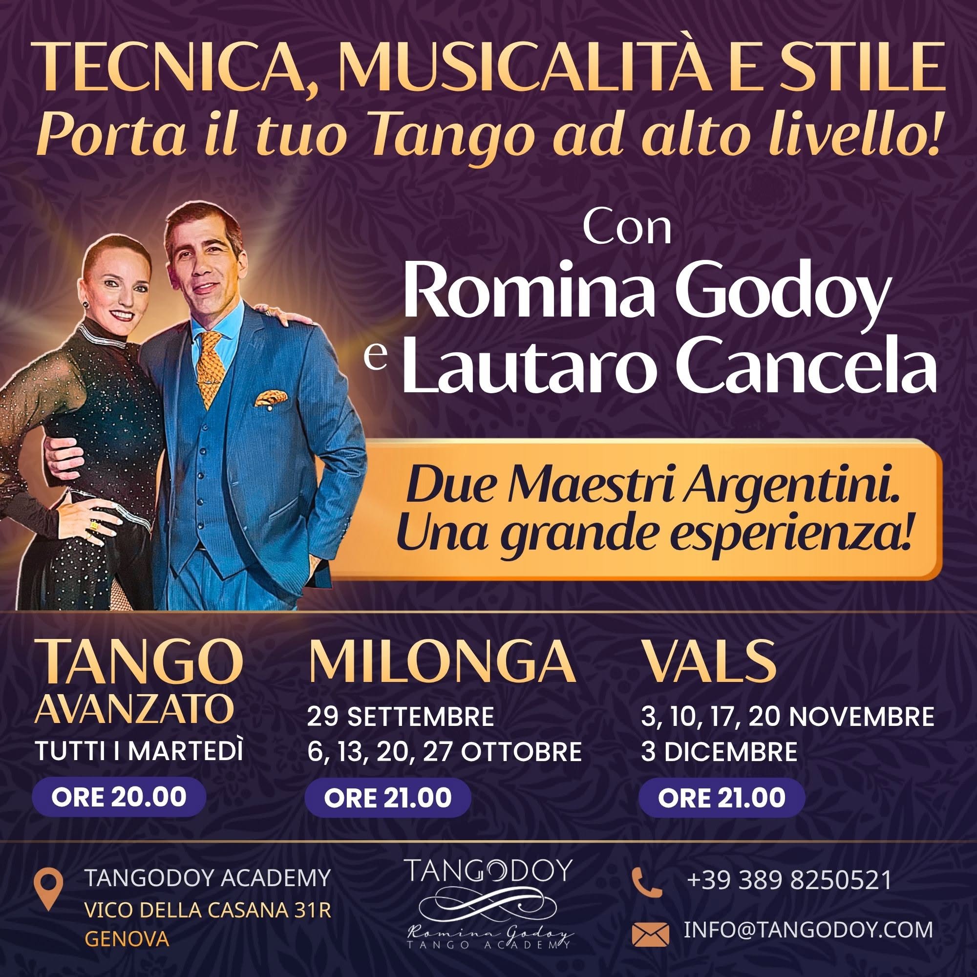 Corsi di perfezionamento di Tango, Milonga e Vals ‼️